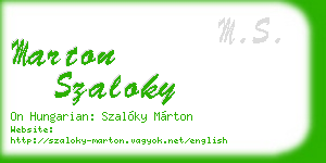 marton szaloky business card