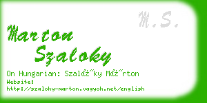 marton szaloky business card